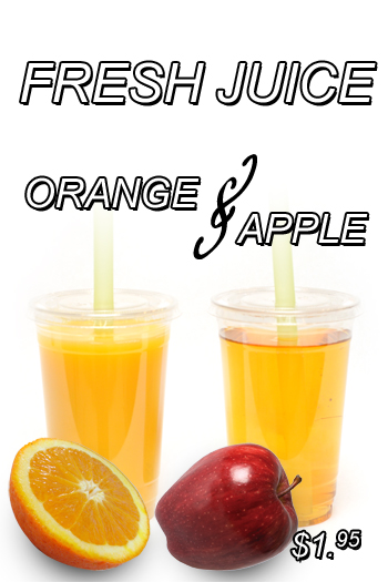 fresh juice apple or orange